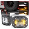 Race Sport 40-Watt LED Auxiliary Flush Mount Light with Amber Side Strobe PR RS02FMA